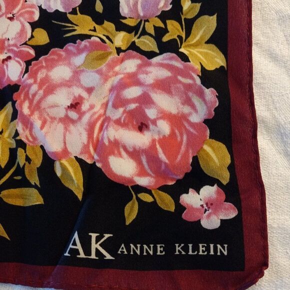 Vintage Anne Klein Silk Bright Floral Scarf - Picture 2 of 9